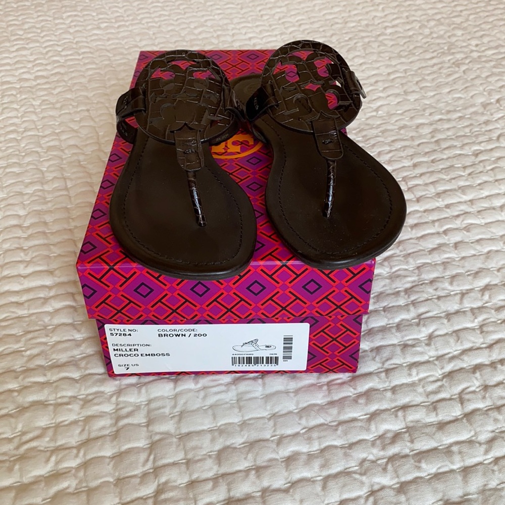 NWOT Gorgeous Brown Leather/Croc Print Miller